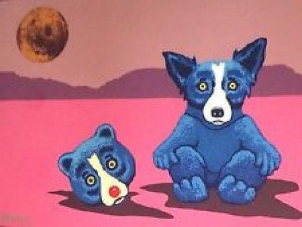 Blue-Dog-George-Rodrigue-Blue-Dog-in-a-Bear-Suit-Silkscreen-361722388591