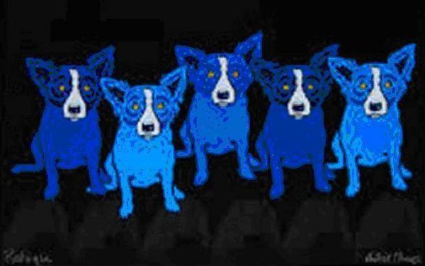 Blue-Dog-George-Rodrigue-Dog-in-Blue-Girl-in-Black-361176790144